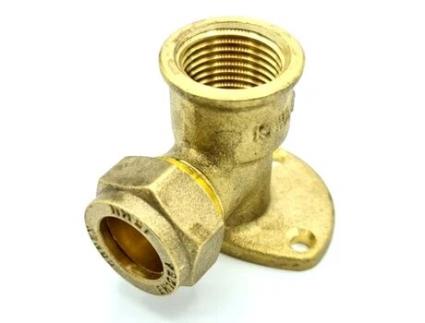 Cotovelo Acoplador Fêmea Montado na Parede G1/2 de 15 mm x G1/2, Adaptador de Encaixe de Compressão de Latão, Conector Reta