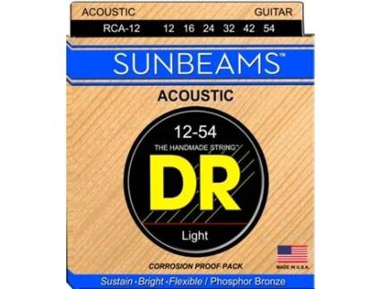 Jogo de Cordas Guitarra Acústica DR RCA-12 SUNBEAM (0.12 - .016 - .024 - .032 - .042 - .054 - Bronze)