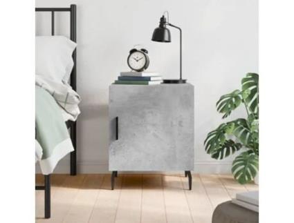 Mesa Cabeceira 40X40X50Cm Derivados de Madeira Cinzento Cimento VIDAXL