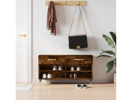 Banco Sapateira 102X35X55 Cm Deriv. Madeira Carvalho Fumado VIDAXL