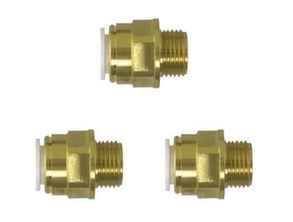 Acoplador Macho John Guest JG SPEEDFIT 3x de 15 mm x 1/2 polegada