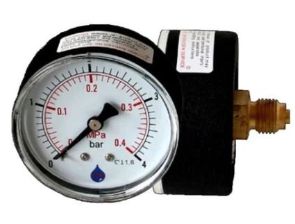 Manómetro de Pressão de 63mm com Escala de 0-16 Bar, Entrada Traseira 1/4 Bsp