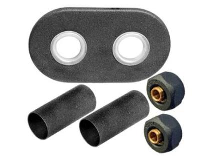 Colar Grafite 2X Conectores Pex Conjunto de Máscara Radiador Cobertura Decorativa Aquecedor