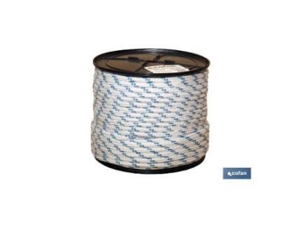 Carrete cuerda trenzada poli 12mm 100 mts bco