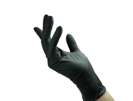 RUBBERGOLD Luvas Nitrilo Preto Sem Pó Caixa 100Uni S