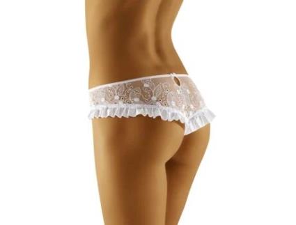 Tanga de Mulher WOLBAR Tule Branco (M)