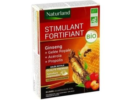 Suplemento Alimentar NATURLAND Panax Ginseng Geléia Real Acerola Propolis Organic (20 ampolas de 10ml)