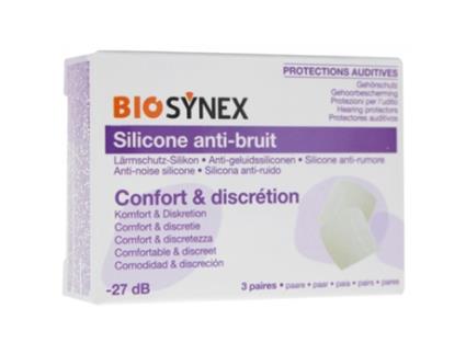 Proteção de ouvido de silicone transparente 3 pares BIOSYNEX