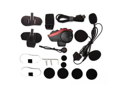 Kit Mãos-Livres  Motorcycle Helmet  Bluetooth 5.0 2000M 6 Riders Intercom  Red