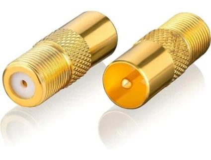 Adaptador de Antena Sat 2X F Fêmea para Macho Coaxial Iec Adaptador de Cabo de Satélite para Tv Receptor Rádio com Conector Coaxial Iec Better