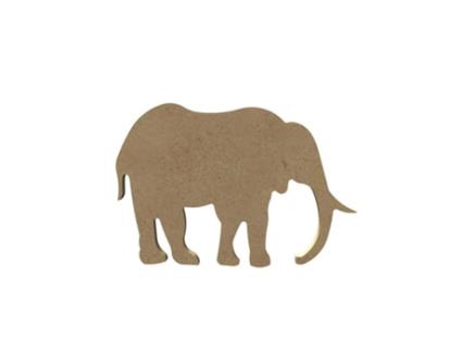 Elefante em madeira MDF para decorar - 15 cm Gomille