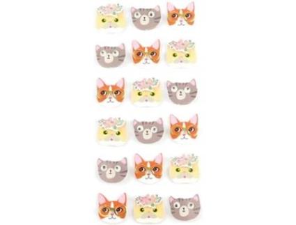 Conjunto 18 Adesivos GRAINE CRÉATIVE Gatos Mini