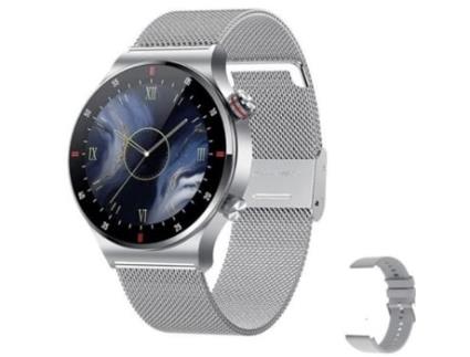 Smartwatch hombre LIGE QW33 plata + correa extra
