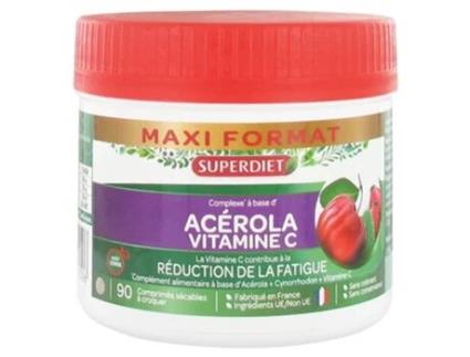 Acerola Vitamina C 90 comprimidos cortáveis para mastigar SUPERDIET
