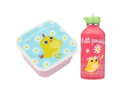 Caixa De Lanche + Garrafa De Água Infantil - Pintinho Draeger