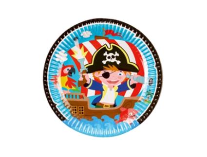 Pratos de Festa LIRAGRAM ESPAÑA Pacote De 8 Piratas De Papelão De 23 Cm