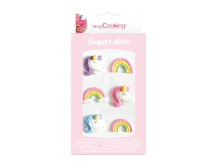 6 Decorações Doces de Unicórnio e Arco-Íris Scrapcooking