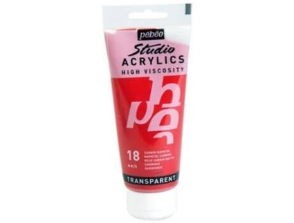 Tinta Acrílica PÉBÉO (Transparente - Vermelho Carmim - 100ml)