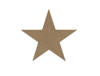Estrela de Hollywood em madeira MDF para decorar - 10 cm Gomille