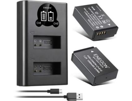 Kit 2 Baterias Carregador Duplo Lp-E12 para Canon ENEGON