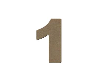 Número 1 em madeira MDF para decorar - 8 cm Gomille