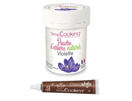 Aromatizante natural em pó roxo + Caneta Chocolate ScrapCooking