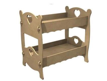 Beliches de boneca em madeira MDF para decorar - 47 x 31 cm Gomille