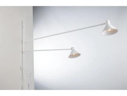 Aplique Duetto em Metal Branco com Dois Braços Reguláveis
