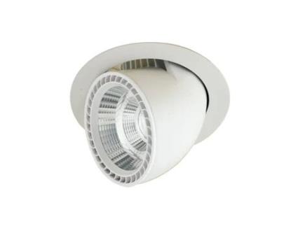 Projetor Led de Encastrar Delta em Alumínio Branco Acetinado e Refletor Prateado 20W 4000K com Cabeça Extraível e Ajustável