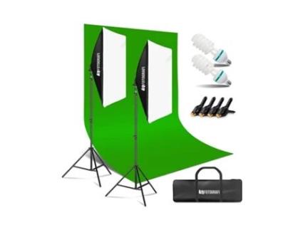 Kit 2 Soft Boxes Iluminação Fotografia e Vídeo Fundo Chroma FOTOGRAFI