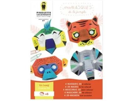 Kit Criativo 4 Máscaras Da Selva para Fazer e Decorar Youdoit (Idade Mínima: 6 anos)