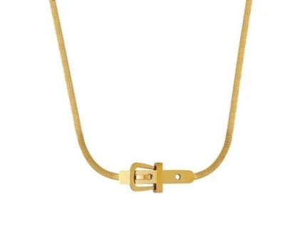 Colar de Cinto Love Me Harder Banhado a Ouro Plaqueado em Aço Inoxidável