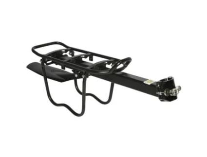 Suporte traseiro com fixação rapide alumínio preto com protecção lateral para alforge no espigão do selim P2R
