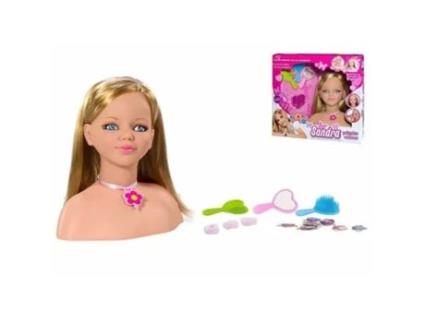 Busto Boneca Sandra Penteados com Acessórios ROSA TOYS (Idade mínima recomendada: 3 anos)