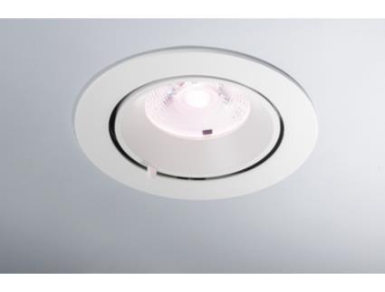 Led Delta Red Meat Embutido em Alumínio Branco Acetinado e Refletor Prateado com Cabeça Extraível e Ajustável 30W 30K Luz Quente