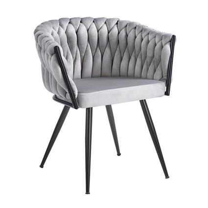 Presentes Miguel - Cadeira Widny Black Veludo - Cinza claro