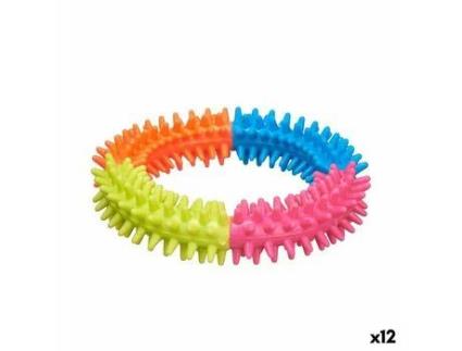 Brinquedo para cães Anel de fixação Silicone 12,5 x 2,5 x 12,5 cm (12 Unidades)