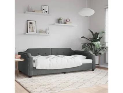 Sofá Cama VIDAXL Tecido Cinzento-escuro (90x190 cm)