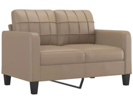 Sofá De 2 Lugares 120 cm Couro Artificial Cor Cappuccino VIDAXL