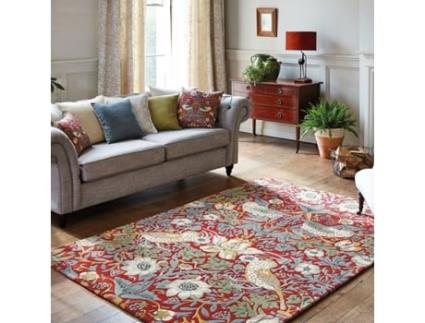 Tapete MORRIS & CO Strawberry Thief (Vermelho - 200x280 cm)