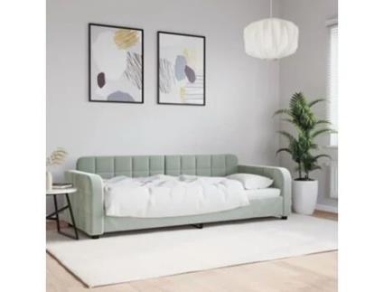 Sofá Cama VIDAXL Veludo Cinzento (80x200 cm)