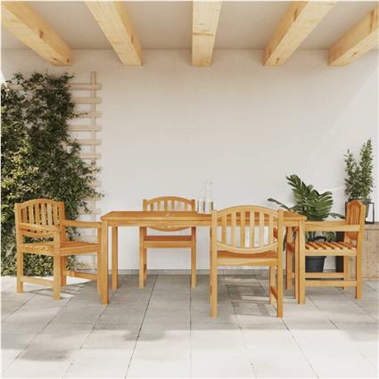 Conjunto De 5 Un De Jantar para Jardim Madeira De Teca Maciça VIDAXL