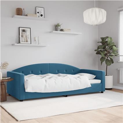 Sofá Cama VIDAXL Veludo Azul (90x200 cm)
