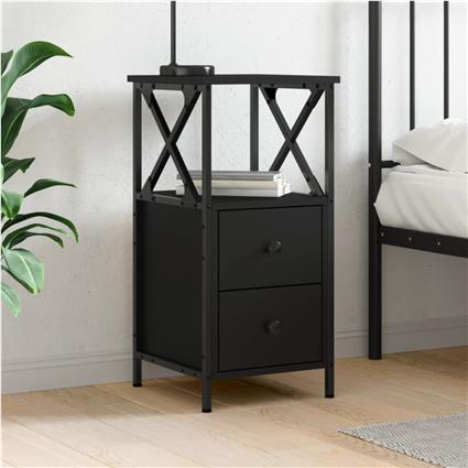 Mesa de Cabeceira 34X35,5X70 Cm Derivados de Madeira Preto VIDAXL