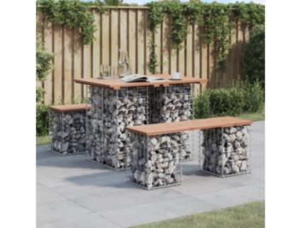 Banco Jardim Design Gabião 100X70X72 cm Madeira Douglas Maciça VIDAXL