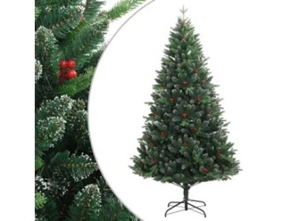 Árvore De Natal Artificial Articulada Com Bagas Vermelhas 120 cm VIDAXL