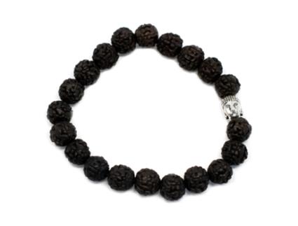 Pulseira Rudraksha Japa Mala Buddha Escuro 7X2 Cm