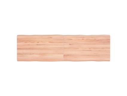 Tampo De Mesa Com Bordas Vivas Carvalho Tratado Castanho-Claro VIDAXL