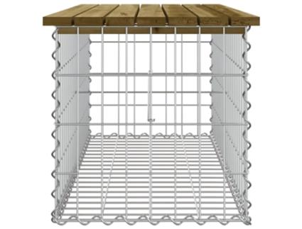 Banco De Jardim Com Design Gabião 103X44X42 cm Pinho Impregnado VIDAXL