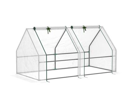OUTSUNNY Estufa de Jardim Varanda 180X90X90 Cm Tipo Casa Tubo de Aço com 2 Acessos Estufa Pequena para Cultivo de Planta